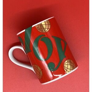 Department 56 Joy to the World Mug Christmas Coffee Tea Cup‎ Red Green Gold